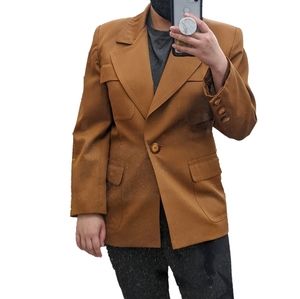 Vintage Camel Power Suit Blazer Jacket - Women's M